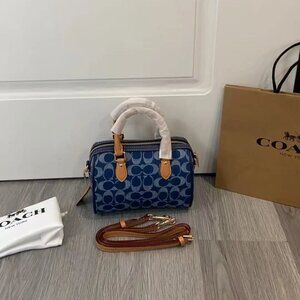 CY742 Coach Mini Rowan Crossbody Bag In Signature Denim